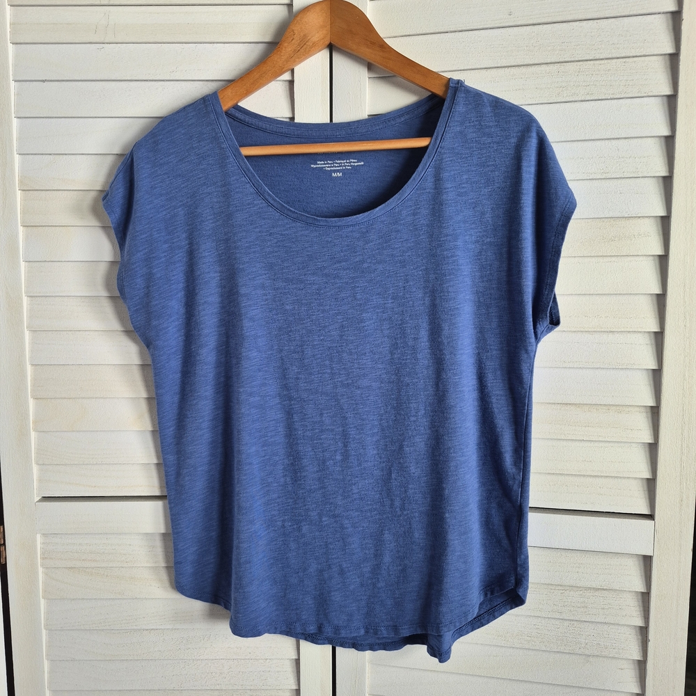 Rachel Zoe Blue Cap Sleeve Relaxed Tee